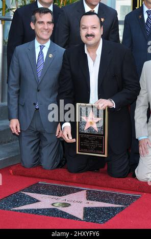 Pepe Aguilar Pepe Aguilar Honored With A Star On The Hollywood Walk Of Fame Held in front of Live Nation Building Stock Photo