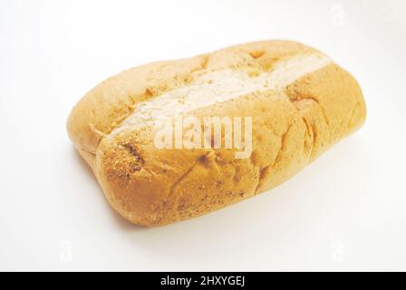 A Fresh Loaf of Italian Bread on White Stock Photo