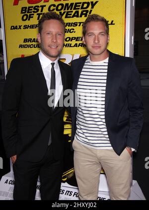 Michael Rosenbaum & Ryan Hansen attends the 'Hit and Run' Los Angeles Premiere, Los Angeles, California. Stock Photo