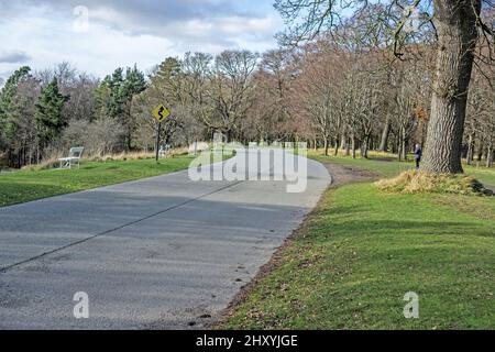 The Upper Glen Road in the Phoenix Park, Dublin, Ireland. Recently closed to through traffic as part of traffic calming measures. Stock Photo
