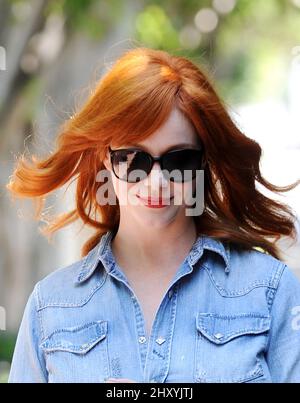 Christina Hendricks seen out shopping in California. Stock Photo