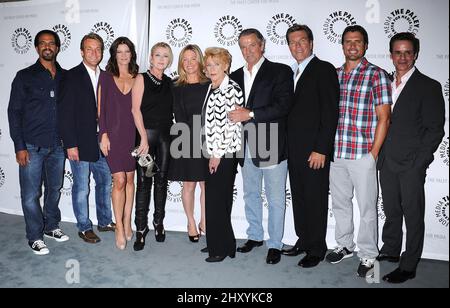 Kristoff St. John, Doug Davidson, Michelle Stafford, Melody Thomas Scott, Maria Arena Bell, Jeanne Cooper, Eric Braeden, Peter Bergman, Joshua Morrow and Christian LeBlanc attends 'The Young and the Restless: Celebrating 10,000 Episodes' at The Paley Center for Media, Beverly Hills. Stock Photo