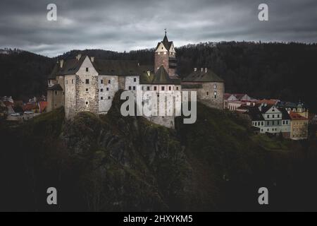 Scenic view of the Loket Castle in Czech Republic Stock Photo