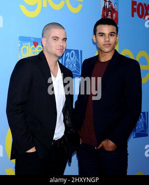 Mark Salling and Jacob Artist attending the 'Glee' Season four premiere and reception held at Paramount Studios in Los Angeles, USA. Stock Photo