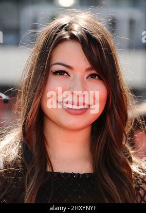 Miranda Cosgrove attends the 2012 Primetime Creative Arts Emmy Awards held at Nokia Theatre L.A. Live, Los Angeles. Stock Photo