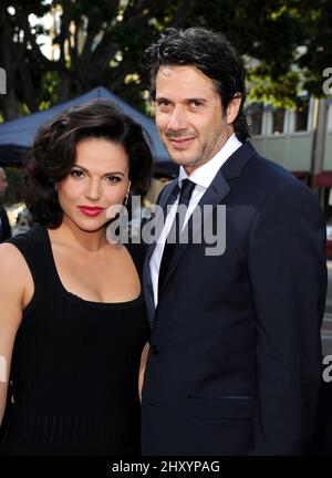 Lana Parrilla and her husband attends the 2012 NCLR ALMA Awards held at the Pasadena Civic Auditorium, Pasadena. Stock Photo