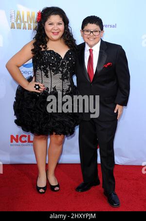 Raini Rodriguez and Rico Rodriguez attends the 2012 NCLR ALMA Awards held at the Pasadena Civic Auditorium, Pasadena. Stock Photo