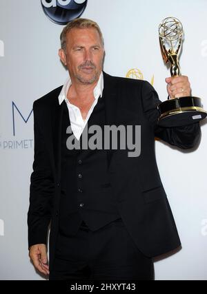 Kevin Costner in the Press Room at the 64th Annual Primetime Emmy Awards held at the Nokia Center, Los Angeles. Stock Photo