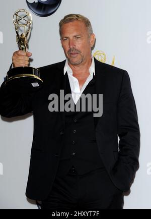 Kevin Costner in the Press Room at the 64th Annual Primetime Emmy Awards held at the Nokia Center, Los Angeles. Stock Photo