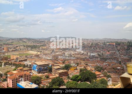 View of Kampala city - Uganda. Aerial cityscape view to Kampala, capital of Uganda Stock Photo