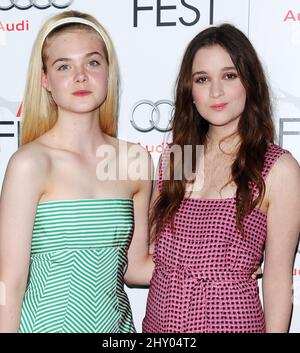 Elle Fanning and Alice Englert attending the 'Ginger & Rosa' Special Screening during AFI Fest 20912 held at the Grauman's Chinese Theatre in Los Angeles, USA. Stock Photo