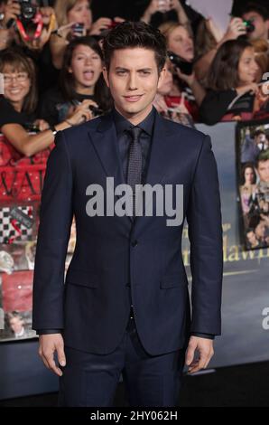 Jackson Rathbone attending the premiere of 'The Twilight Saga: Breaking Dawn-Part 2' at the Nokia Theatre in Los Angeles. Stock Photo