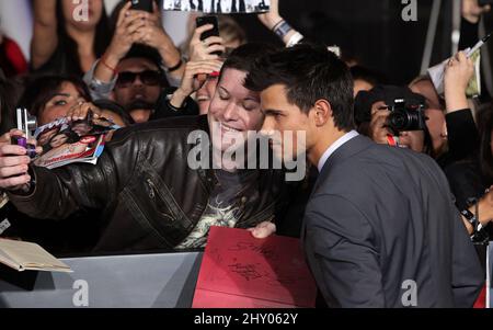 Taylor Lautner at the 'Twilight Saga Breaking Dawn Part II' World Premiere - Los Angeles. Stock Photo