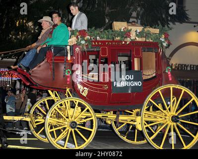 Lou Ferrigno, Louis Ferrigno Jr. arriving at the 2012 Hollywood Christmas Parade in Hollywood, California. Stock Photo