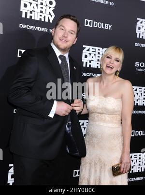 Chris Pratt and Anna Faris attending the premiere of 'Zero Dark Thirty' in Hollywood, California. Stock Photo