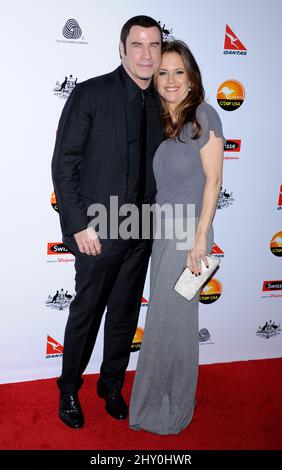 John Travolta and Kelly Preston attending the 2013 G'Day USA Black Tie Gala to honor Australians in Los Angeles, California. Stock Photo