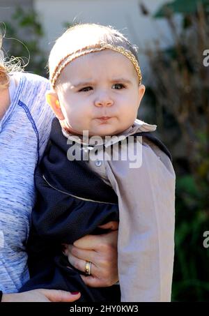Penelope Scotland Disick, Kourtney Kardashian daughter seen attending a 'Mommy and Me' Class in Los Angeles, USA. Stock Photo