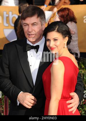 Alec Baldwin and Hilaria Thomas arriving for the 19th Annual SAG Awards held at the Shrine Auditorium, Los Angeles. Stock Photo