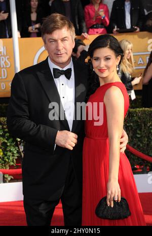Alec Baldwin and Hilaria Thomas arriving for the 19th Annual SAG Awards held at the Shrine Auditorium, Los Angeles. Stock Photo