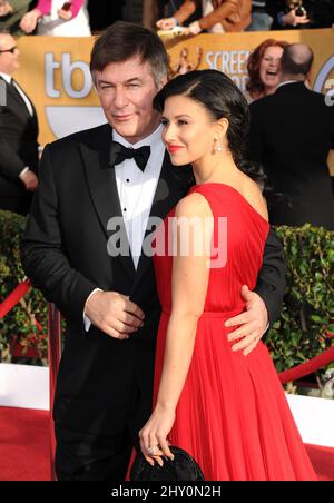 Alec Baldwin and Hilaria Thomas arriving for the 19th Annual SAG Awards held at the Shrine Auditorium, Los Angeles. Stock Photo