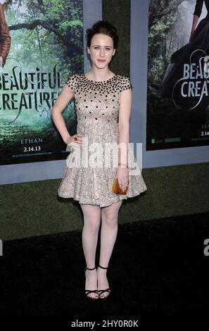 Rachel Brosnahan attending the premiere of Beautiful Creatures' in Hollywood, California. Stock Photo