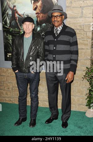 Patrick Stewart and Michael Dorn attending the 'Jack The Giant Slayer' Premiere held at the Chinese Theatre in Los Angeles, USA. Stock Photo