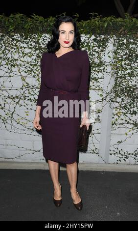 Dita Von Teese attending Kimberly Snyder's Beauty Detox Foods Launch Party held at smash box studios in Los Angeles, USA. Stock Photo