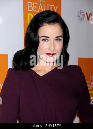 Dita Von Teese attending Kimberly Snyder's 'The Beauty Detox Foods' Book Launch held at Smashbox Studios in Los Angeles, USA. Stock Photo