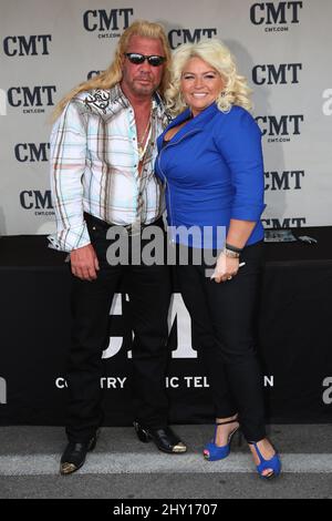 Duane 'Dog the Bounty Hunter' Chapman and Beth Chapman attending day 1 of the ACM experience in Las Vegas, Nevada. Stock Photo