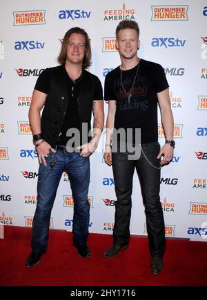 Tyler Hubbard, Brian Kelley and Florida Georgia Line attending day 1 of the ACM experience in Las Vegas, Nevada. Stock Photo