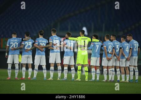 Rome, Italy. 14th Mar, 2022. ROME, Italy - 14.03.2022: LAZIO TEAM BEFORE the Italian Serie A football match between SS LAZIO VS VENEZIA at Olympic stadium in Rome. Credit: Independent Photo Agency/Alamy Live News Stock Photo