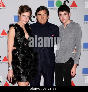 Stephanie Seymour, Peter M. Brant and Peter Brant II arriving at the 'Yesssss!' 2013 MOCA Gala, Celebrating The Opening of the Exhibition Urs Fischer held at MOCA Grand Avenue and The Geffen Contemporary Stock Photo
