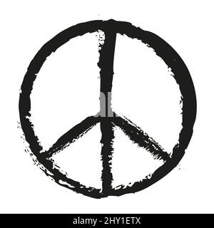 black peace sign painting Stock Photo