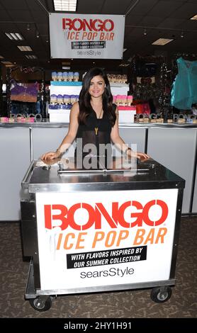 Lucy Hale and Bongo kick off summer with Ice Pop Bar and ice sculptures showcasing Bongo's latest trends at Sears North Hollywood in Los Angeles, USA. Stock Photo