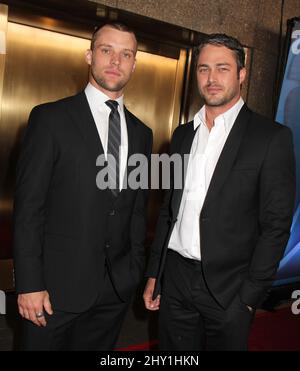 Jesse Spencer and Taylor Kinney attend the NBC Network 2013 Upfront at Radio City Music Hall, Monday, May 13, 2013, in New York. Stock Photo