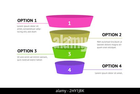 Lead generation template. Marketing funnel concept. Infographic funnel vector Stock Vector