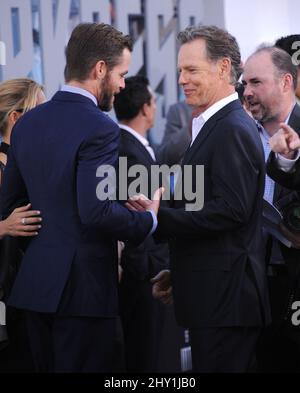 Chris Pine & Bruce Greenwood attending the premiere of 'Star Trek: Into Darkness' in Los Angeles. Stock Photo