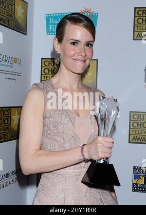 Sarah Paulson at the Press Room of the 3rd Annual Citics Choice Television Awards in Beverly Hills, California. Stock Photo