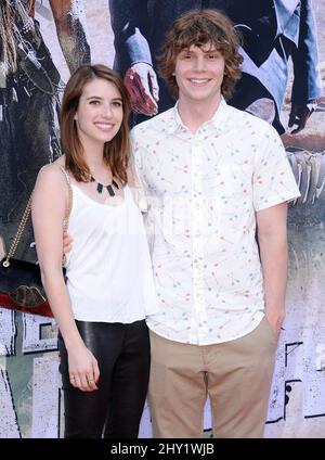 Emma Roberts and Evan Peters at the World premiere of 