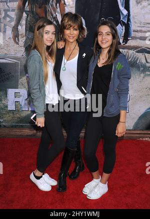 Lisa Rinna, Delilah Hamlin and Amelia Hamlin attending 'The Lone Ranger' World Premiere at California Adventure in Los Angeles, USA. Stock Photo