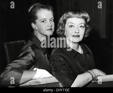 Bette Davis with her daughter Barbara Davis, on a press tour to promote the film, 'What ever happened to Baby Jane?' circa 1963. File Reference # 34145-581THA Stock Photo
