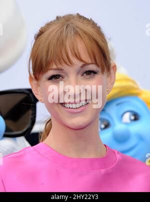 Jayma Mays attending the premiere of "The Smurfs 2" in Los Angeles