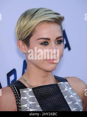 Miley Cyrus attends the 'Paranoia' US premiere held at the Directors Guild of America, Los Angeles. Stock Photo