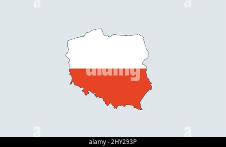 Map of Poland and Polish flag. Vector Illustration Stock Vector