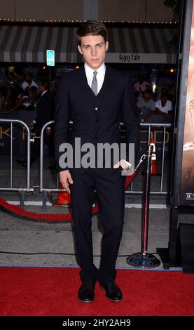 Nolan Gerard Funk attends as Universal Pictures presents the World Premiere of 'Riddick' at The Westwood Village Theater in Los Angeles. Stock Photo