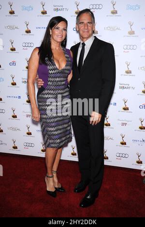 Scott Bakula & Chelsea Field attending the 65th Emmy Awards Performers Nominee Reception at Pacific Design Centre in West Hollywood, California. Stock Photo