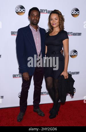 Brandon Scott and Brit Manor attending the 'Grey's Anatomy' 200th Episode Celebration held at The Colony, in Los Angeles, California. Stock Photo