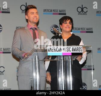 October 10, 2013 New York City, NY Lance Bass and Rosie Pierri 2013 American Music Awards Nominations held at B.B. King's Blues Club & Grill in Times Square Stock Photo