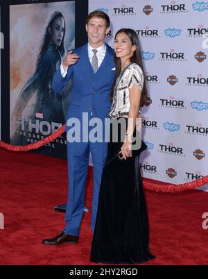 Jonathan Howard, Elodie Yung attending the 'Thor: The Dark World' Premiere in Los Angeles Stock Photo