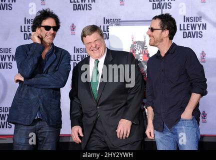 Joel Coen, John Goodman and Ethan Coen during the John Goodman handprint and footprint ceremony held at the TCL Chinese Theatre in Los Angeles, USA. Stock Photo